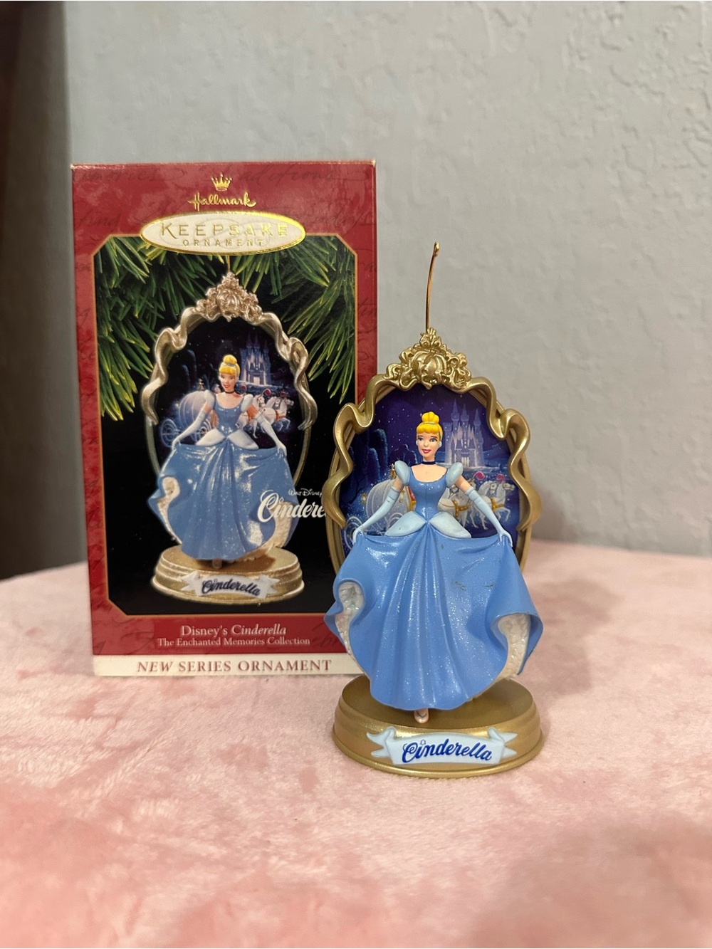 Hallmark Cinderella Blue and Gold Holiday Ornament